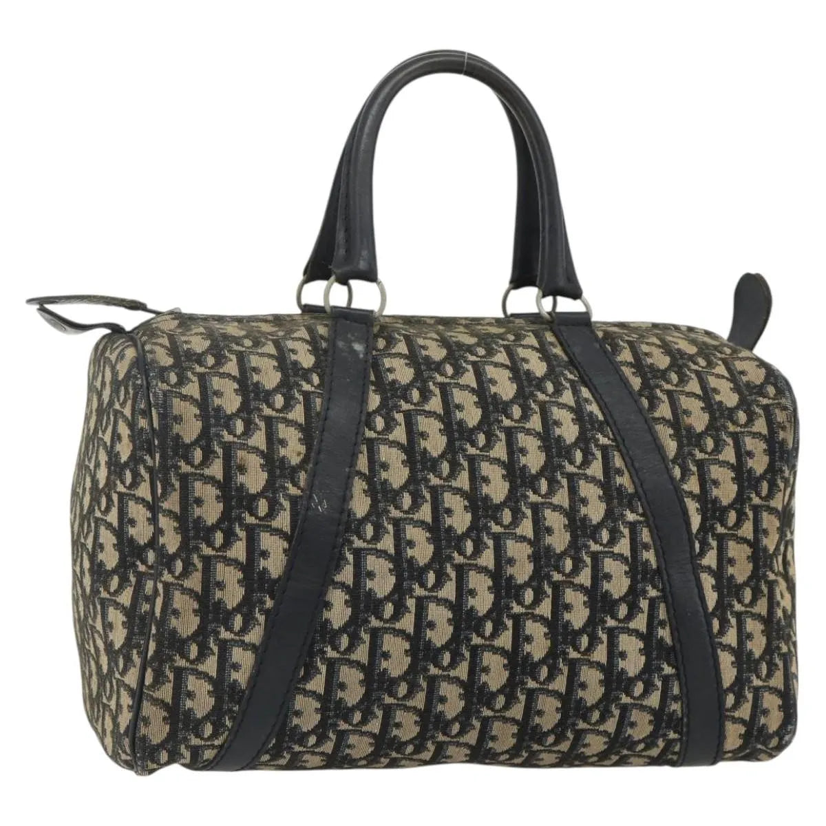 Christian Dior Vintage Trotter Boston Diorissimo Canvas Navy Canvas Handbag (Pre-Owned)