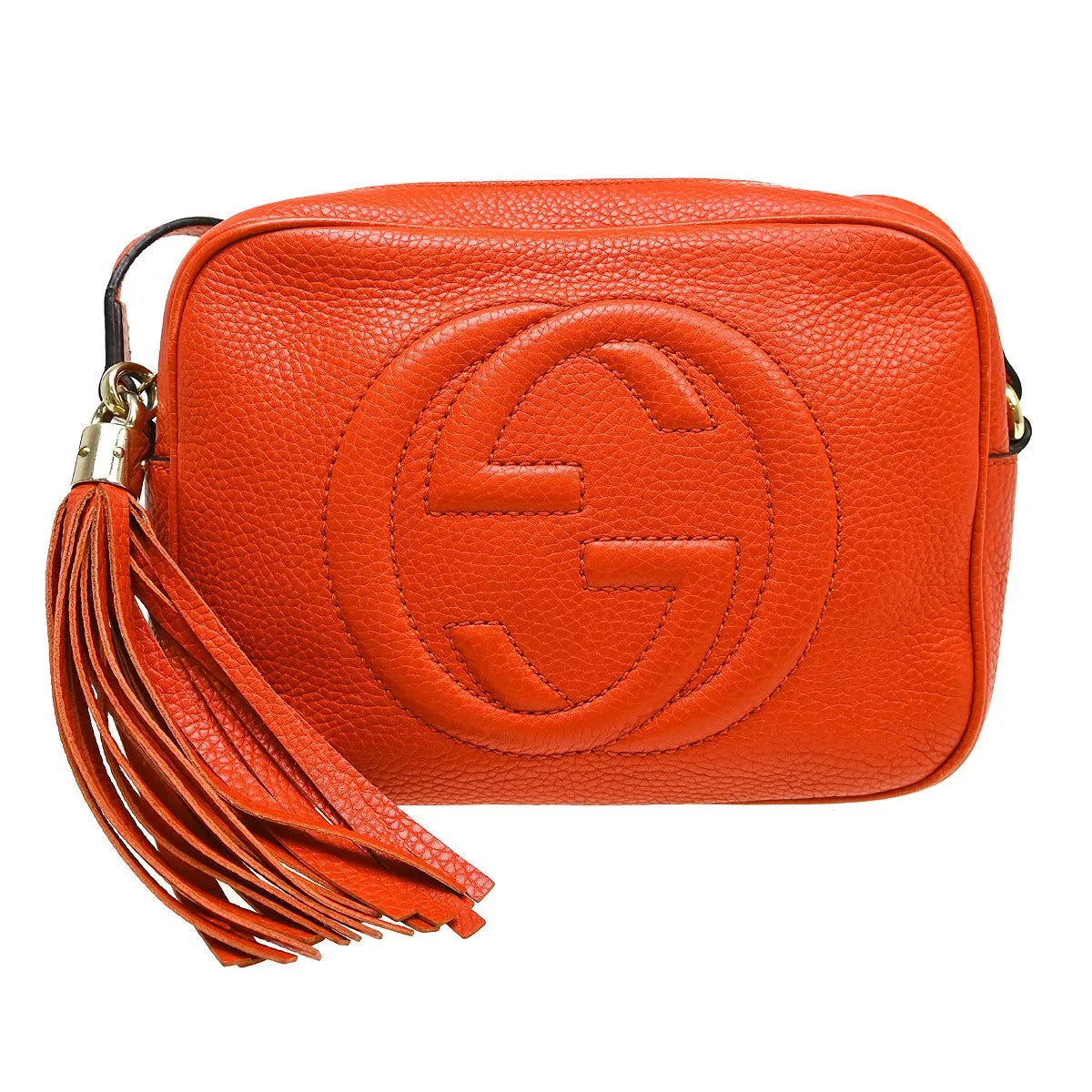 Gucci Soho Disco Leather Orange Leather Shoulder Bag Bag (Pre-Owned)