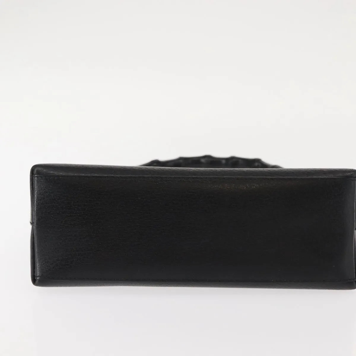 Gucci Vintage Bamboo Handle Leather Black Leather Handbag (Pre-Owned)