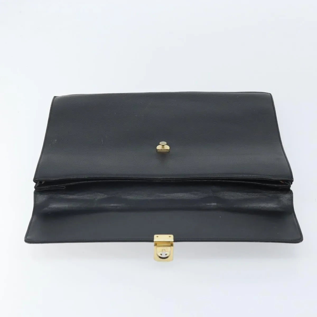 Burberry Vintage Leather Black Leather Briefcase Bag (Pre-Owned)