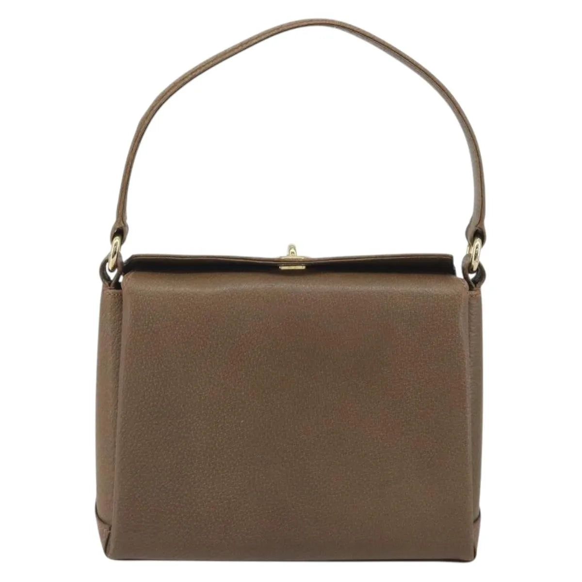 Gucci Vintage Convertible Box Leather Brown Leather Handbag (Pre-Owned)