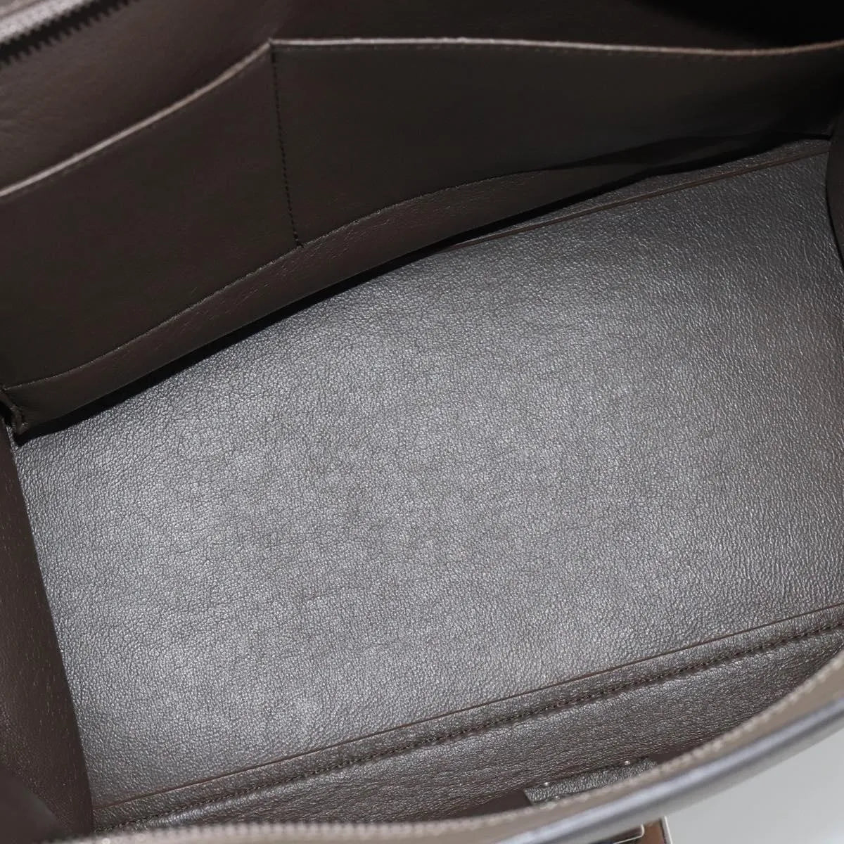 Celine Trapeze Leather With Suede Gray Leather Handbag (Pre-Owned)
