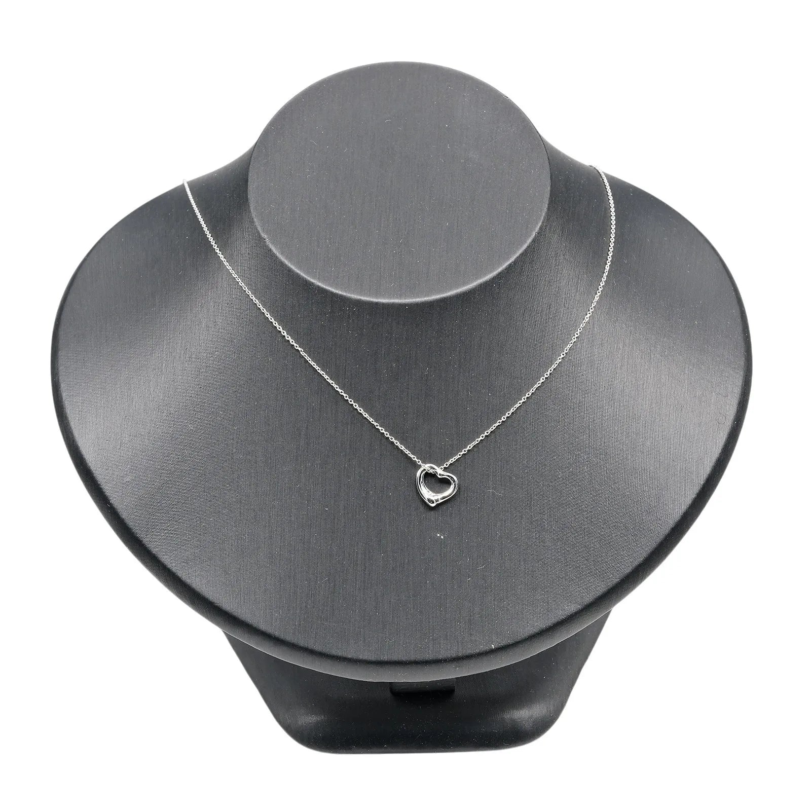 Tiffany & Co. Elsa Peretti Open Heart Pendant Platinum Silver Platinum Necklace Jewelry (Pre-Owned)