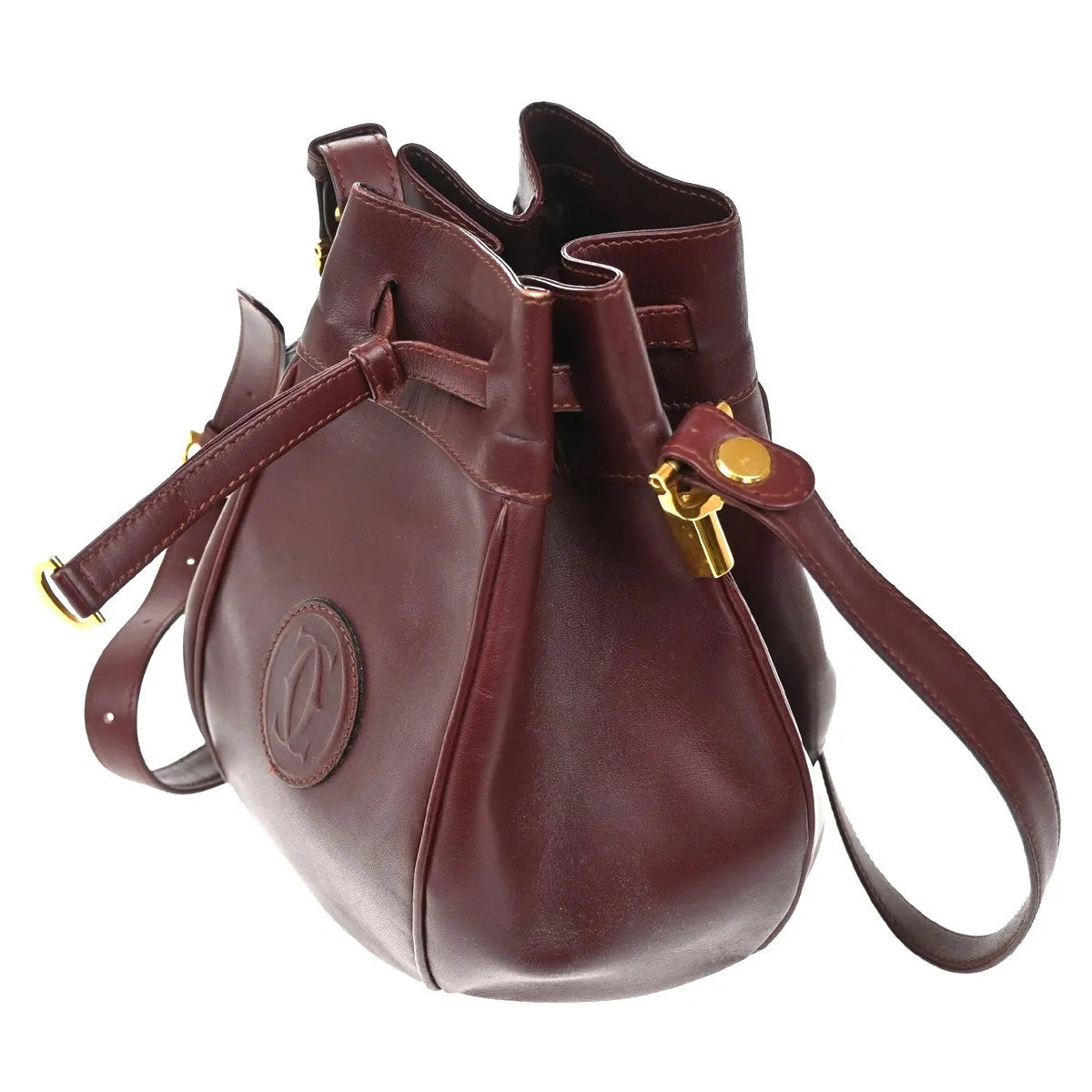 Cartier Must De Cartier Leather Red Leather Shoulder Bag Bag (Pre-Owned)