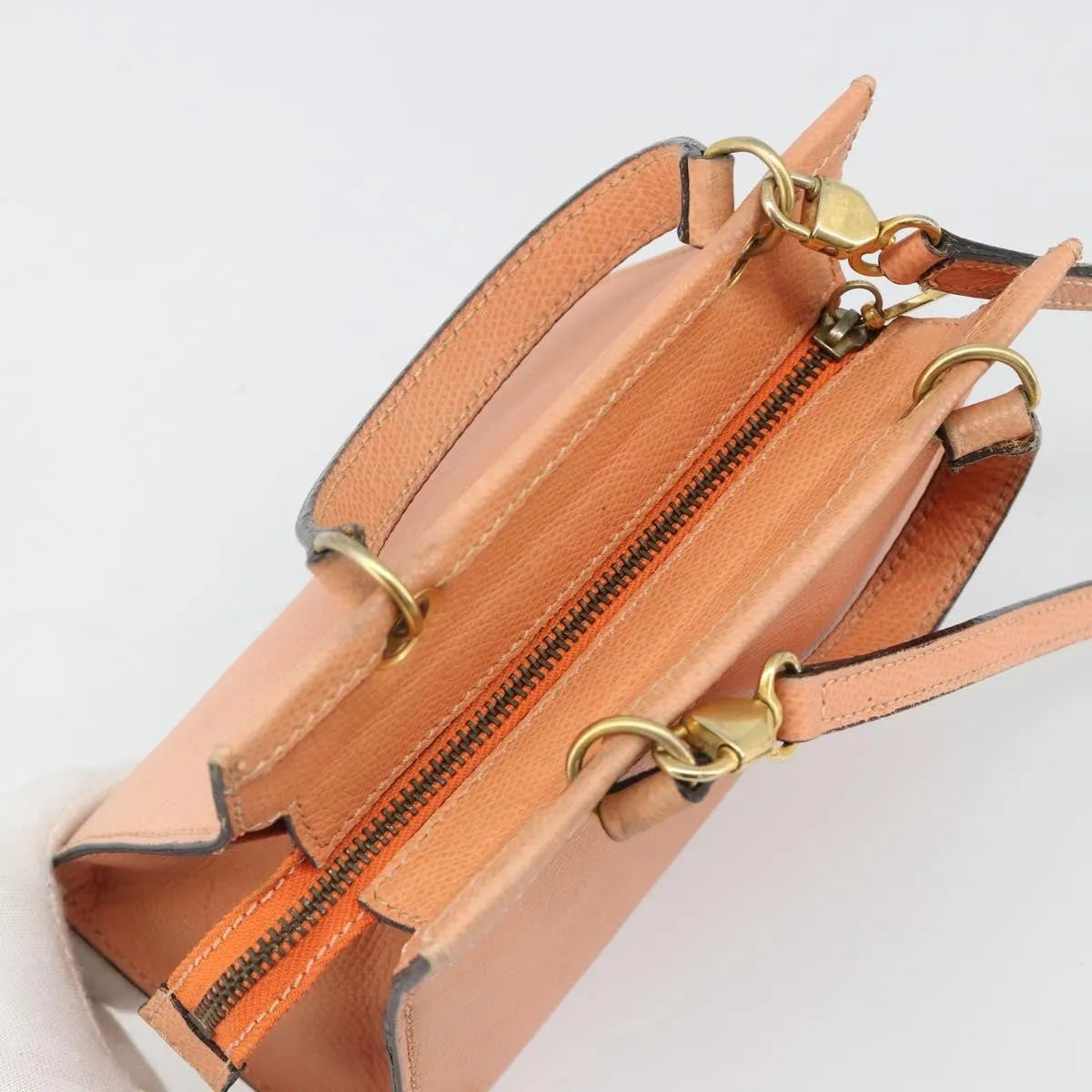 Celine Handbag Leather Orange Leather Handbag (Pre-Owned)