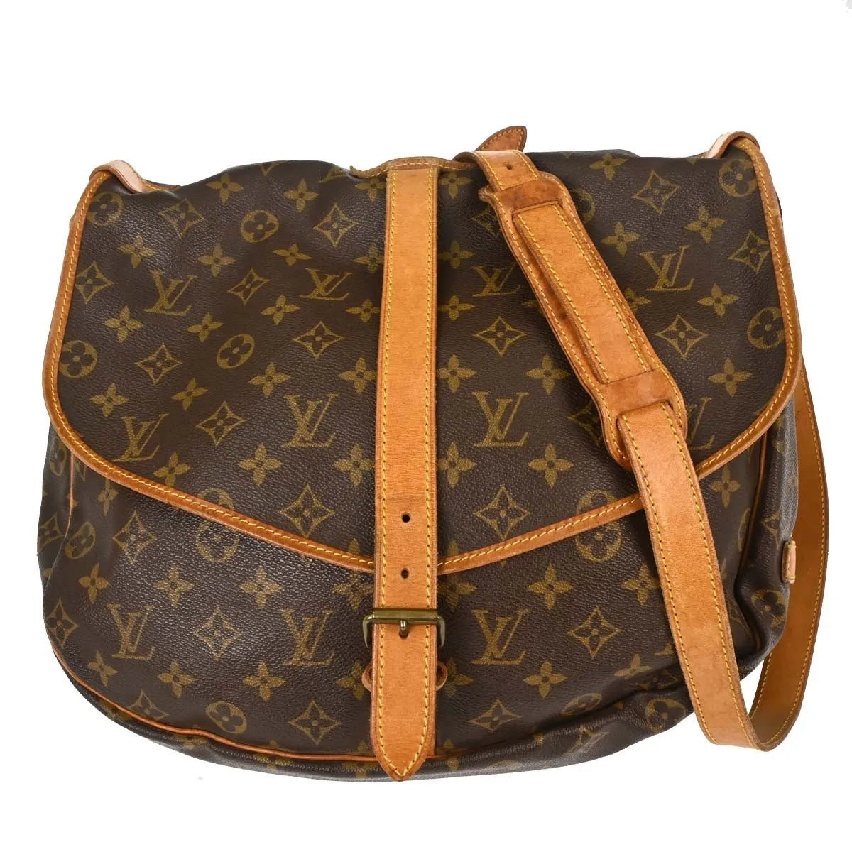 Louis Vuitton Saumur Monogram Canvas Brown Canvas Shoulder Bag Bag (Pre-Owned)
