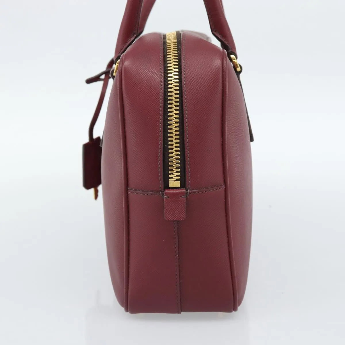 Prada Bauletto Saffiano Leather Red Leather Handbag (Pre-Owned)