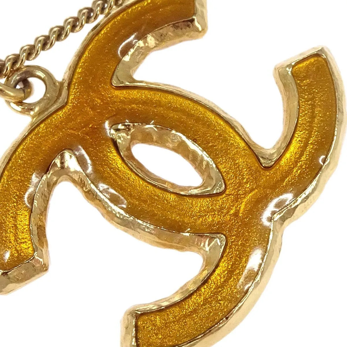Chanel Vintage Cc Pendent Plated Metal Gold Gold_Plated Necklace Jewelry (Pre-Owned)
