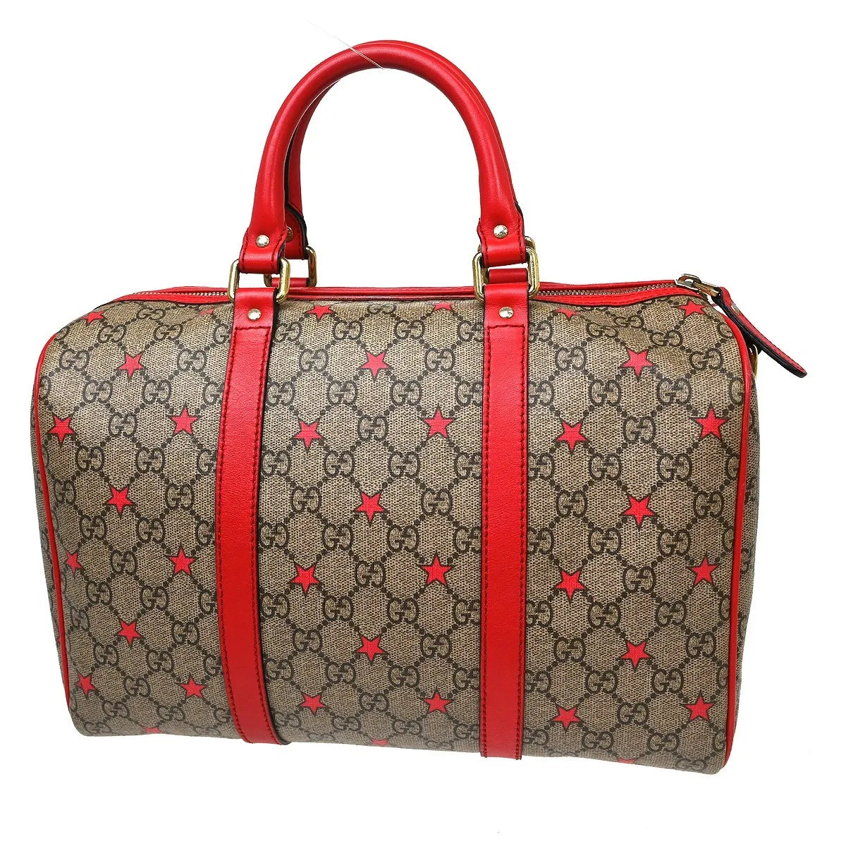 Gucci Vintage Duffle Gg Coated Canvas Beige Canvas Handbag (Pre-Owned)