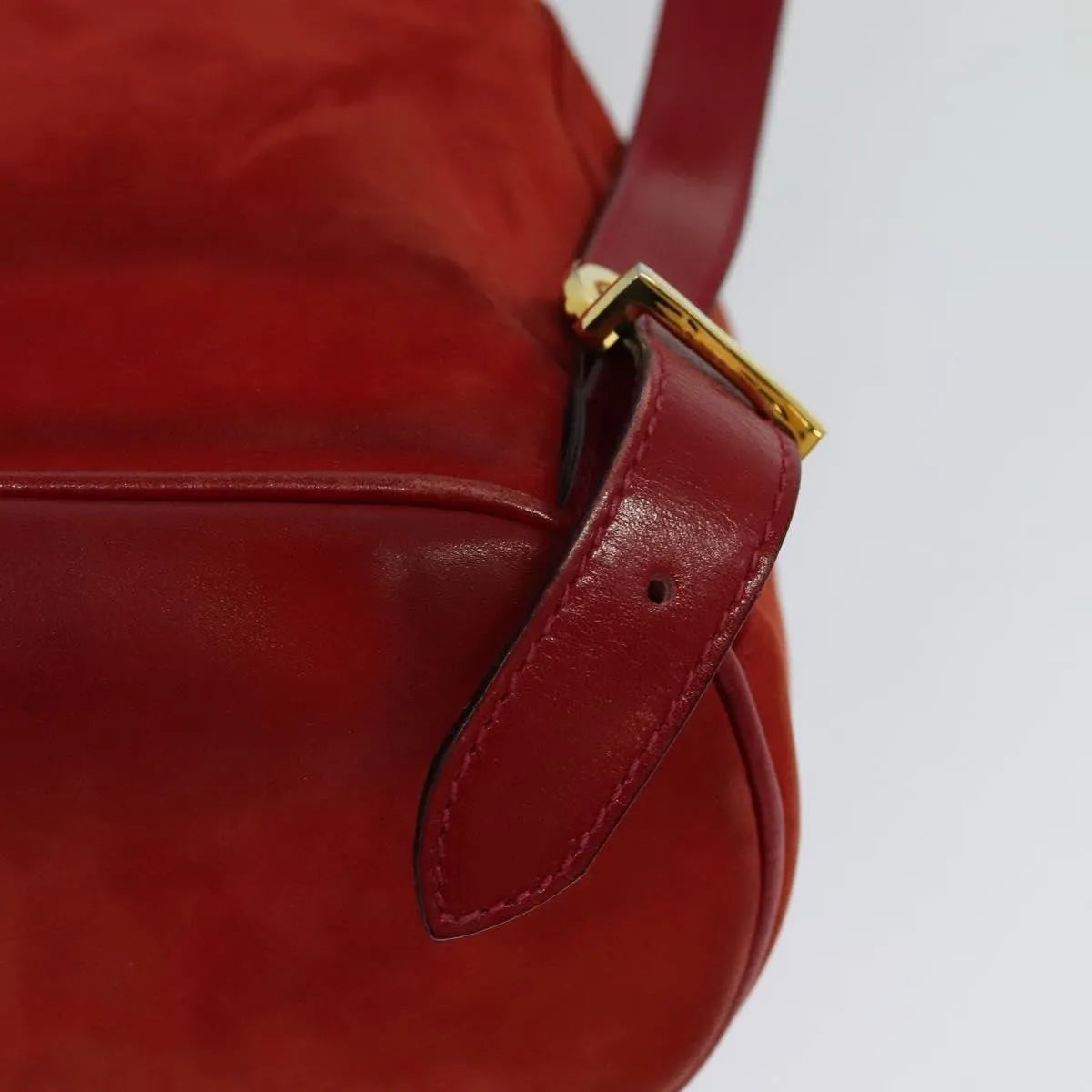 Salvatore Ferragamo Gancini Suede Red Suede Backpack Bag (Pre-Owned)