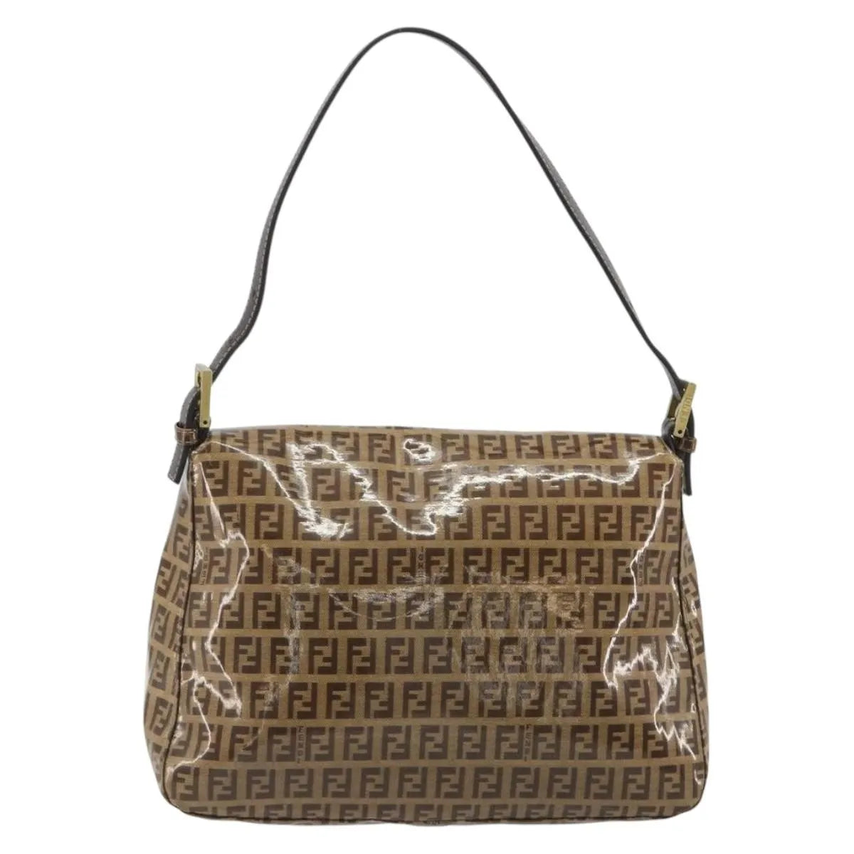 Fendi Forever Big Mama Patent Beige Patent_Leather Shoulder Bag Bag (Pre-Owned)