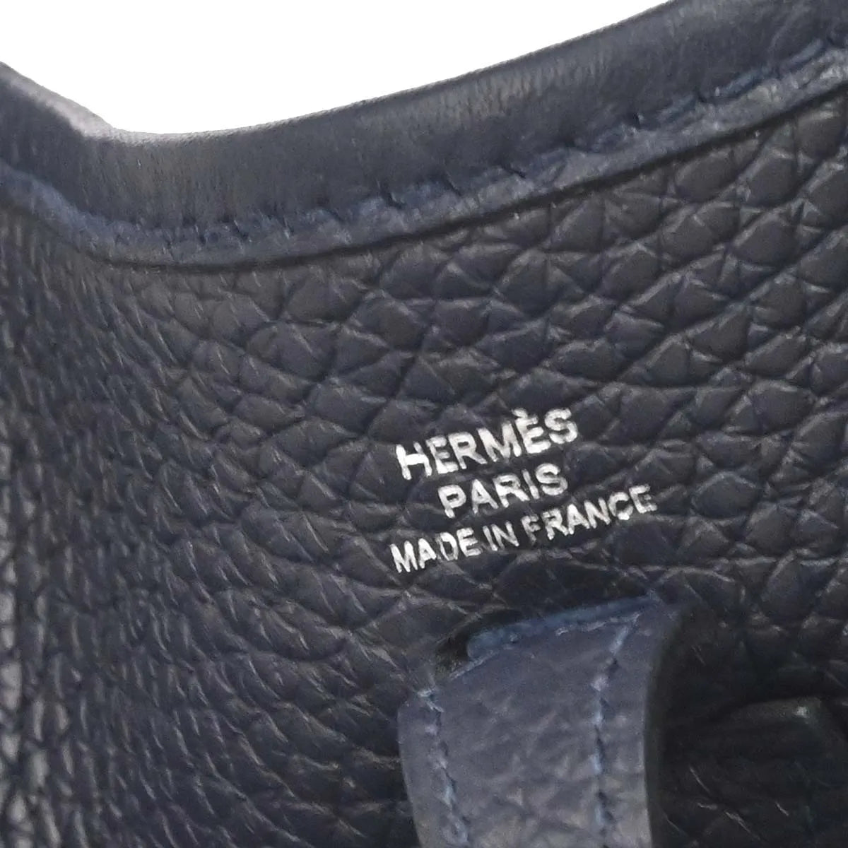 Hermes Evelyne Bag Gen Iii Clemence Blue Leather Shoulder Bag Bag (Pre-Owned)