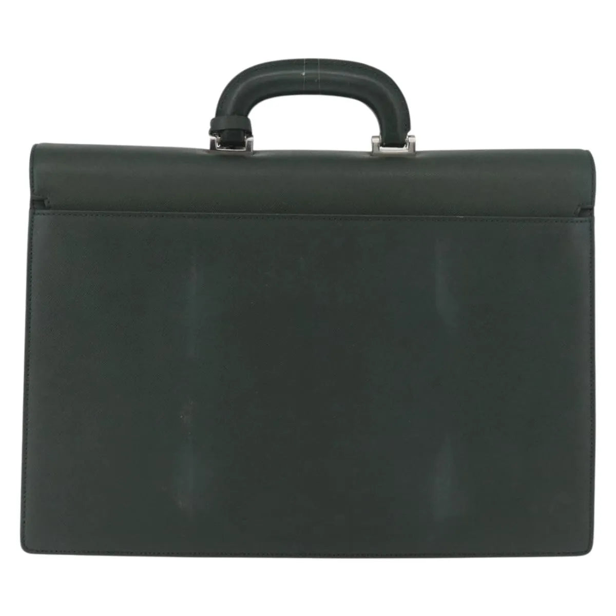 Burberry Briefcase Leather Green Leather Briefcase Bag (Pre-Owned)