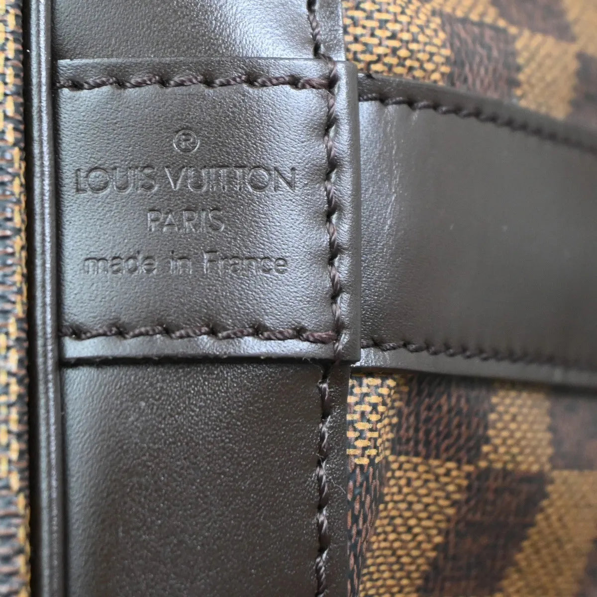 Louis Vuitton Grimaud Handbag Damier Brown Leather Travel Bag Bag (Pre-Owned)
