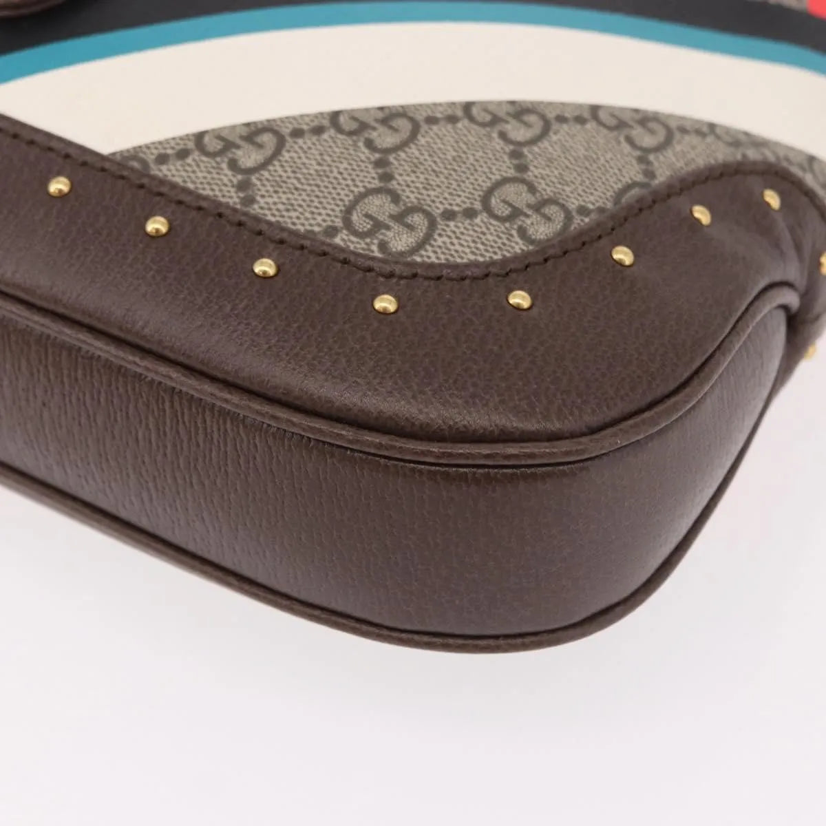 Gucci Jackie 1961 Hobo Studded Printed Gg Coated Canvas Beige Canvas Handbag (Pre-Owned)