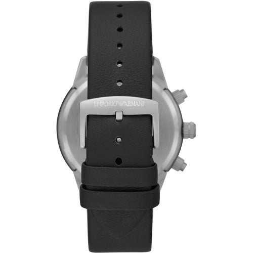 Emporio Armani Elegant Chronograph Leather Strap Men's Watch