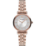 Emporio Armani Elegant Pink Bronze Timepiece with Women's Crystals