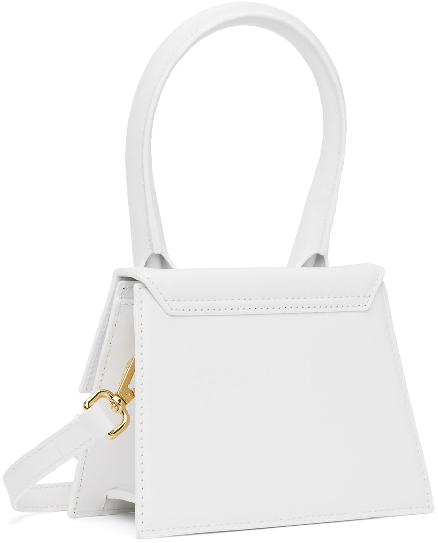 Jacquemus Le Chiquito Moyen Bag Leather White Leather Shoulder Bag Bag (Pre-Owned)