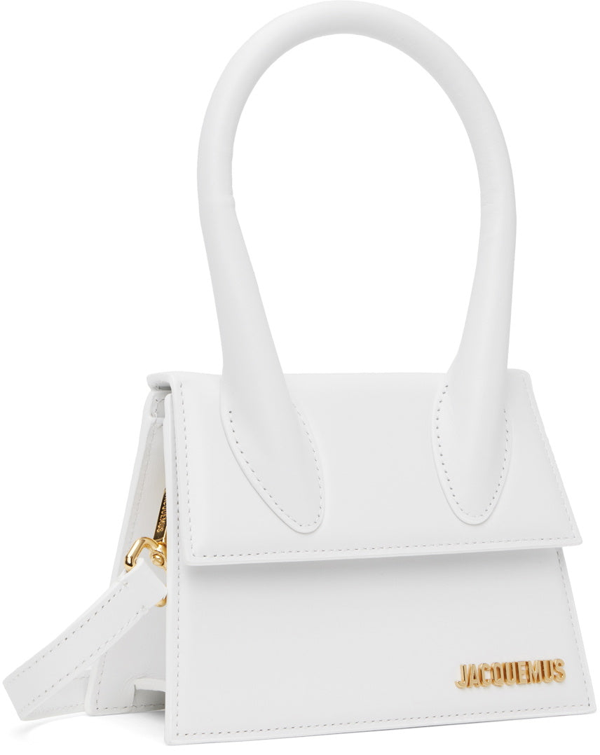 Jacquemus Le Chiquito Moyen Bag Leather White Leather Shoulder Bag Bag (Pre-Owned)