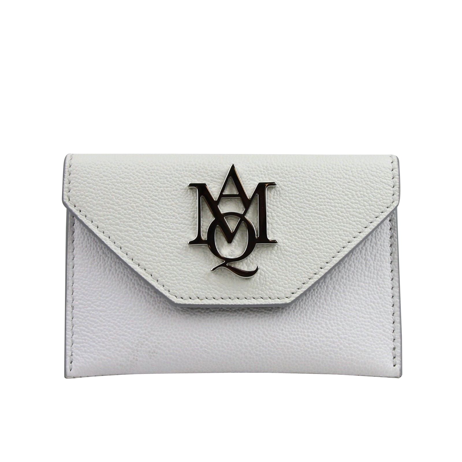Alexander McQueen Unisex Two Tone White / Ivory Leather Card Holder 439197 9870