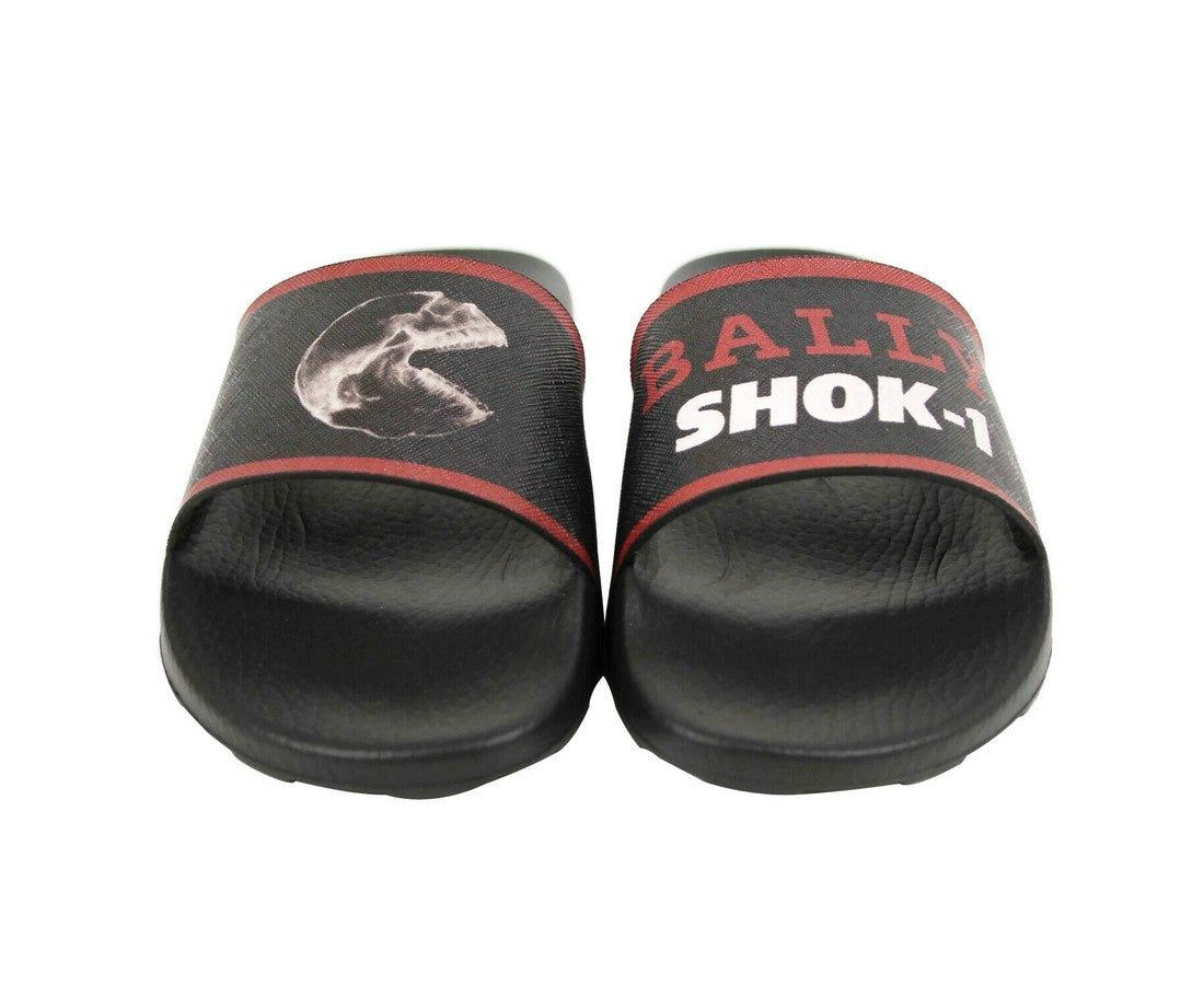 Bally Men's Black Rubber With Logo And Red Edge Consumer Slide Sandals (10 EU / 11 US)