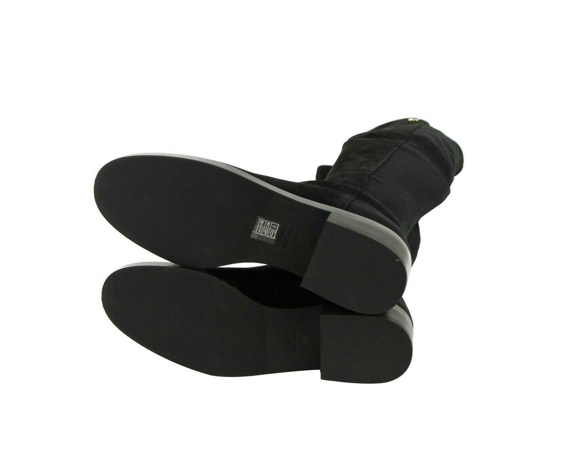 Stuart Weitzman Women's Keelan Black Suede With Logo Over The Knee Boots