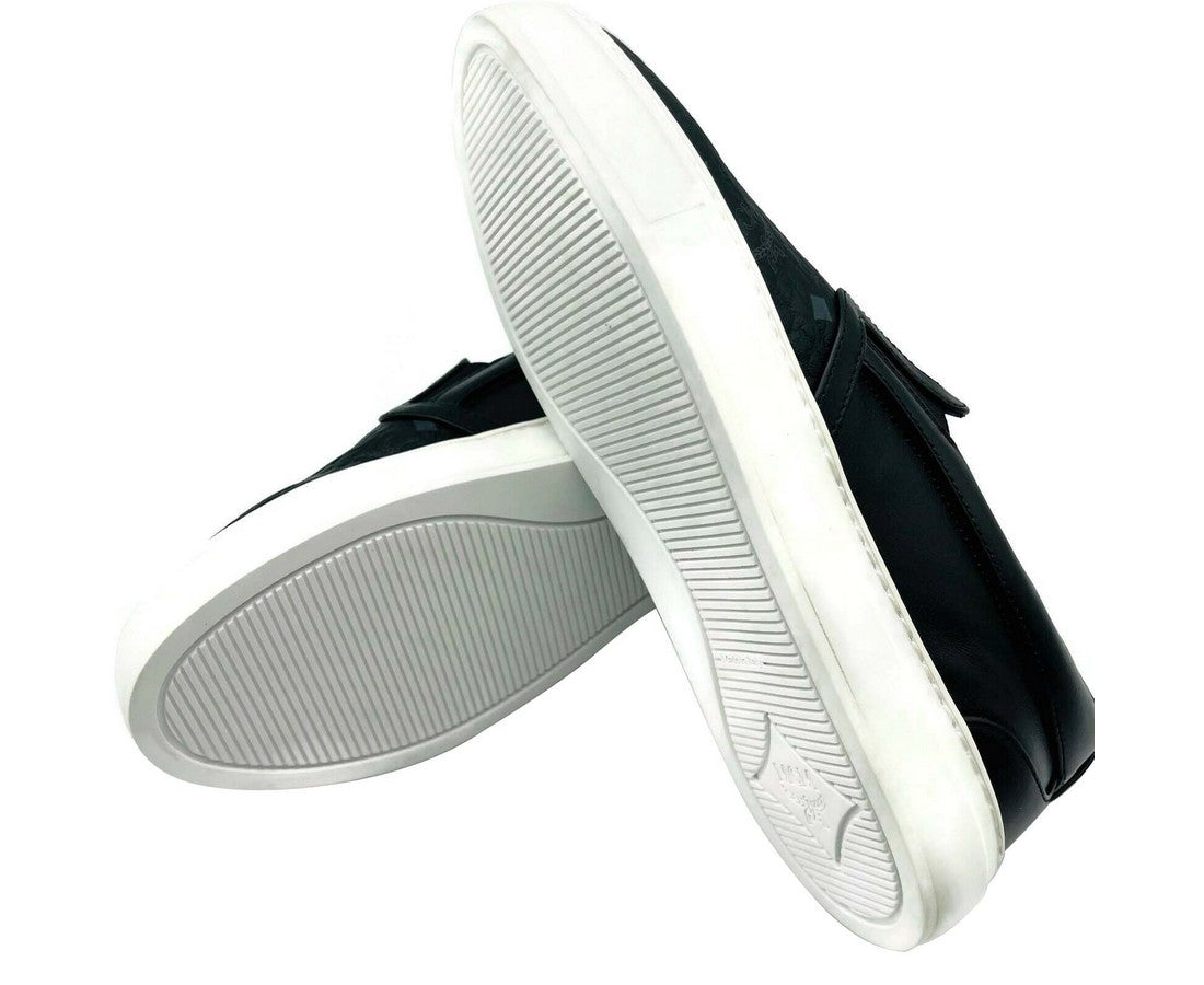 MCM Women's Black Visetos Logo Low Top Slip On Sneaker MES9SMM40BK (36 EU / 6 US)