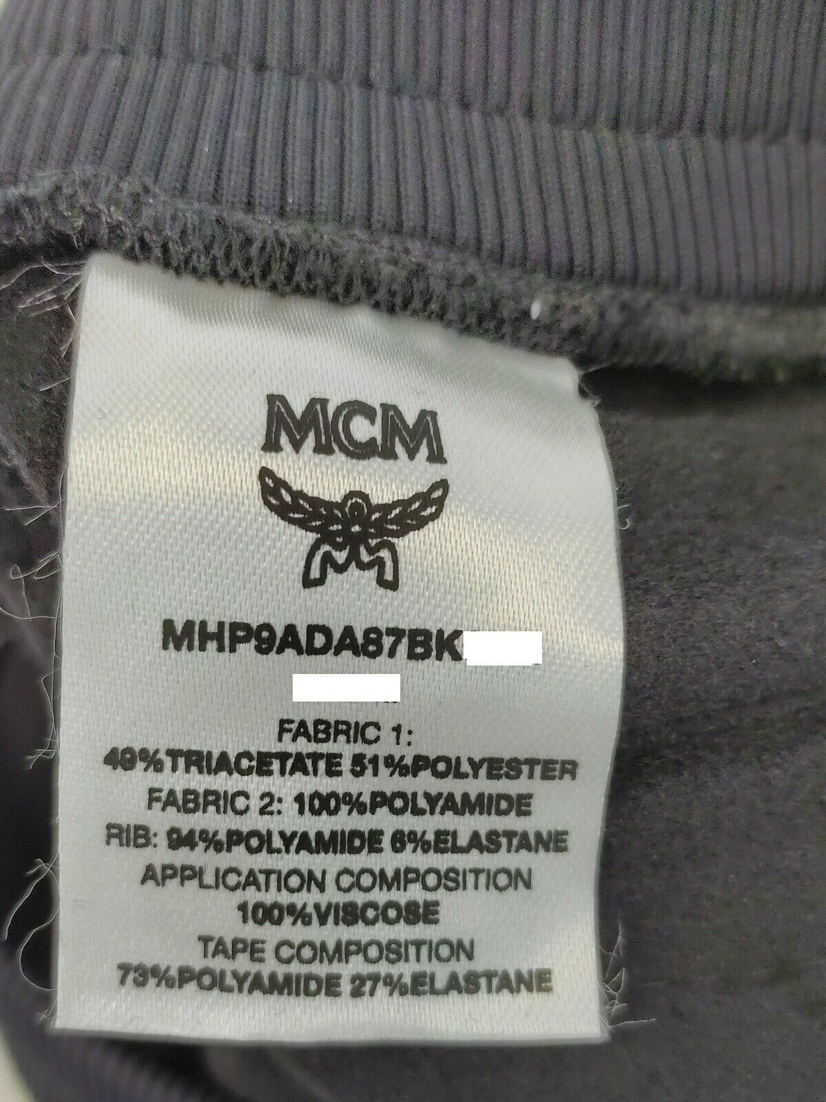 MCM Men's Black Straight Sweatpants with Olive Green Mesh MHP9ADA87BK (Regular; M)