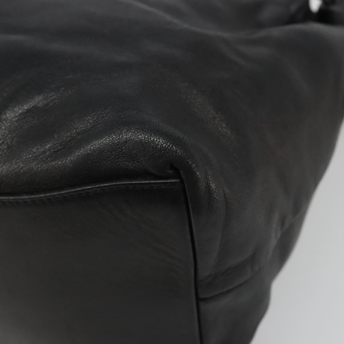 Prada Vitello Daino Convertible Tote Vitello Daino Black Leather Handbag (Pre-Owned)