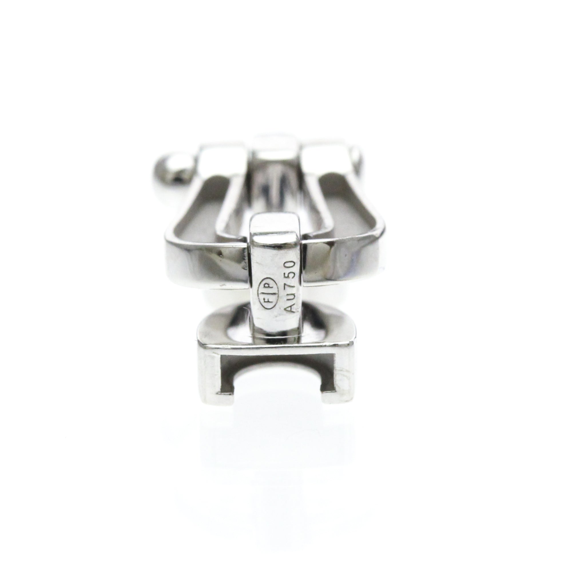 Fred Paris Force 10 Woven Cord With Stainless Steel And 18K White Gold Silver White_Gold Bracelet Jewelry (Pre-Owned)