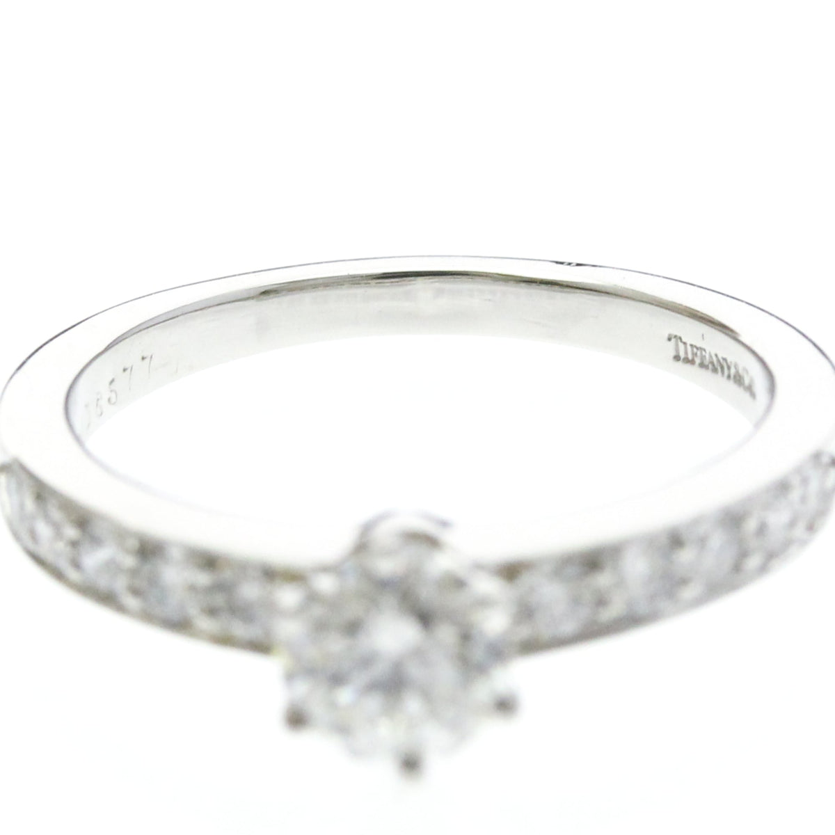 Tiffany & Co. Solitaire Ring With Channel Set Band Platinum With Rbc Diamond F/Vs1 Silver Platinum Ring Jewelry (Pre-Owned)