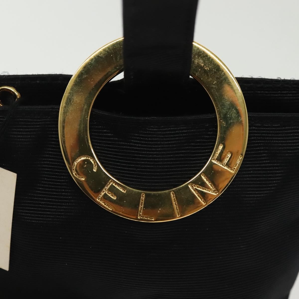Celine Circle Logo Pouch Nylon Black Nylon Clutche & Pouche Bag (Pre-Owned)