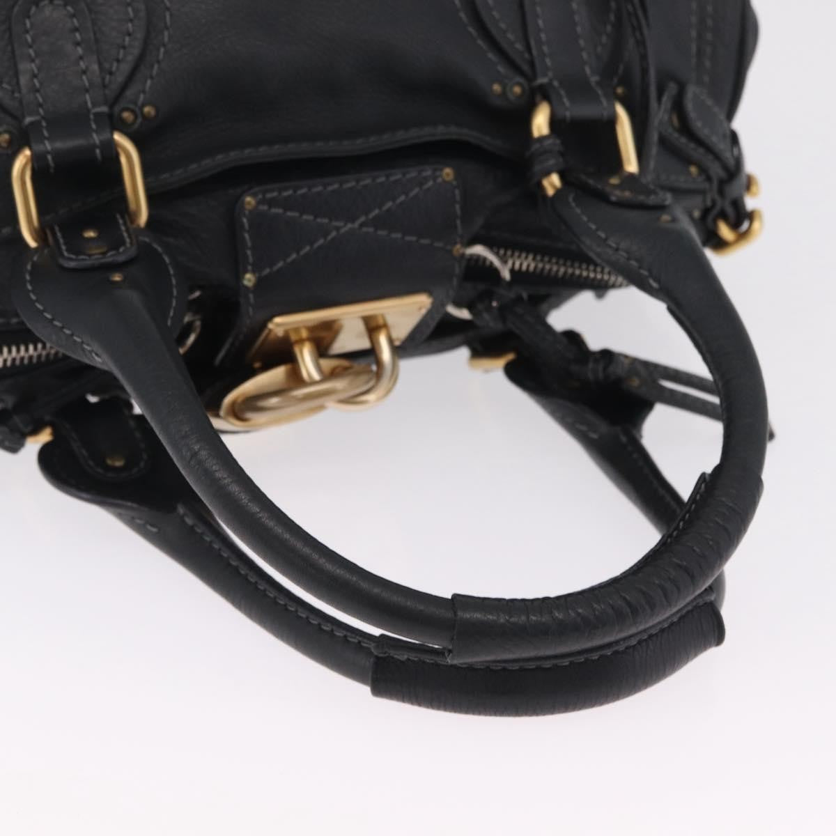 Chloe Paddington Lock Leather Black Leather Handbag (Pre-Owned)