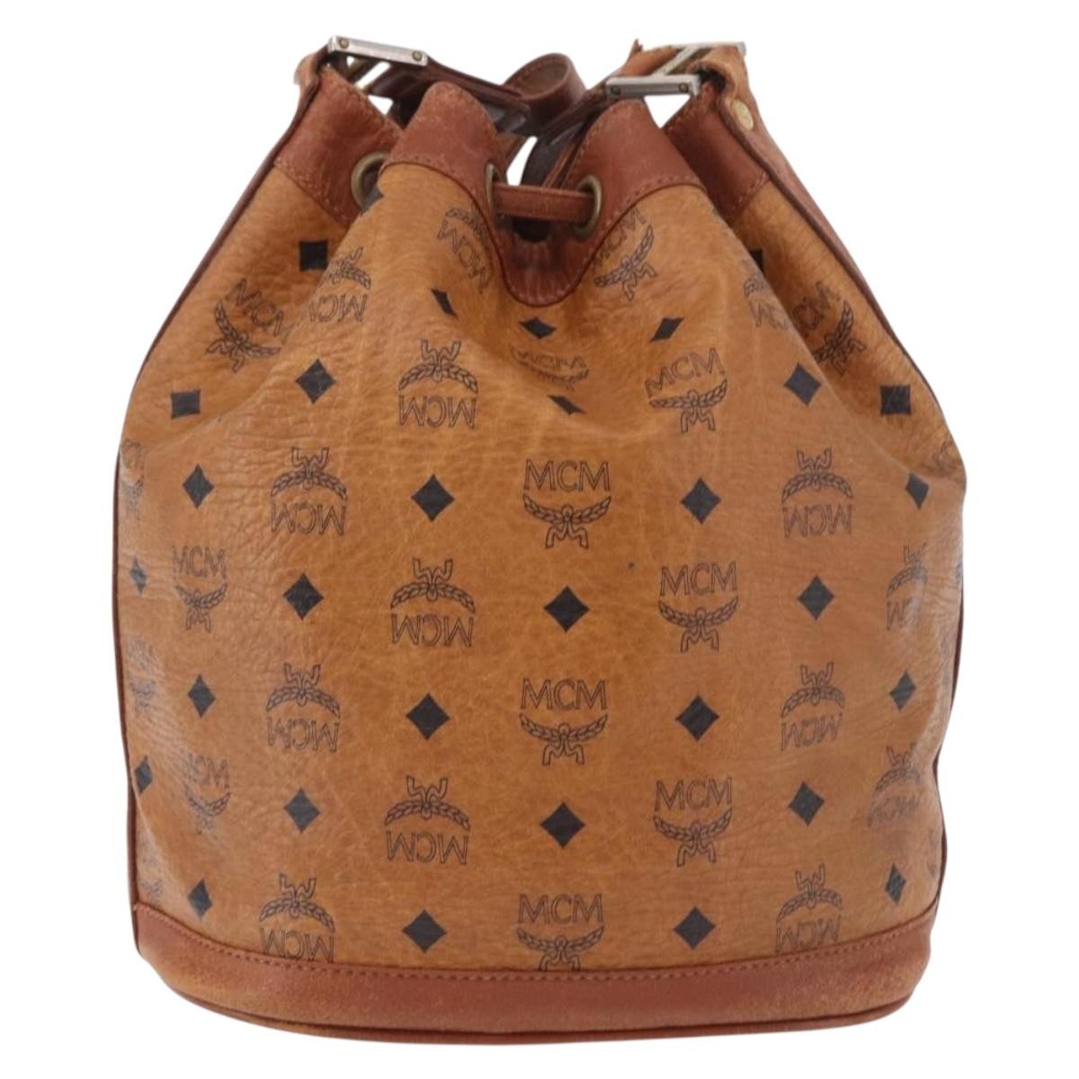 MCM Drawstring Leather Brown Leather Shoulder Bag Bag (Pre-Owned)