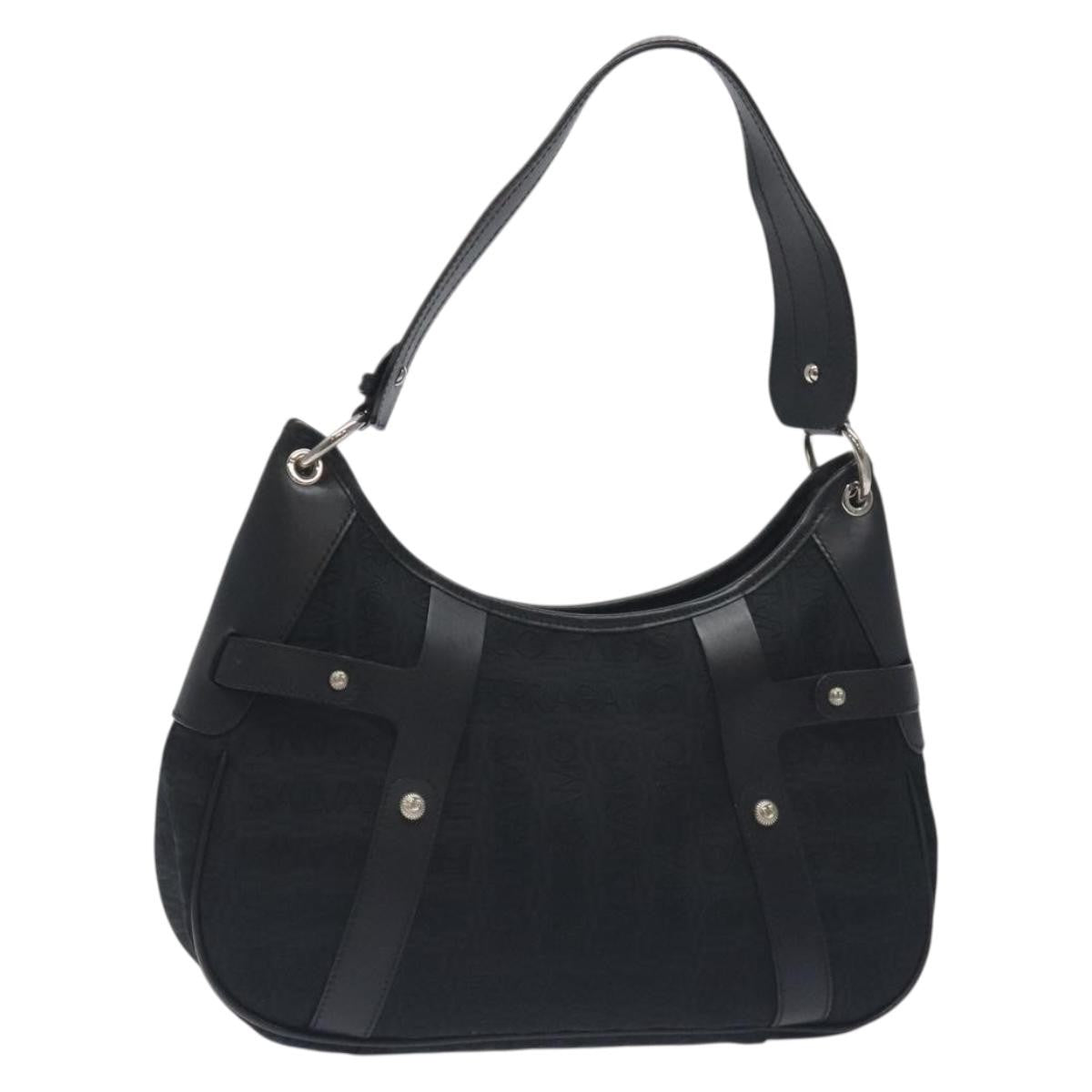 Salvatore Ferragamo Shoulder Canvas Black Canvas Shoulder Bag Bag (Pre-Owned)