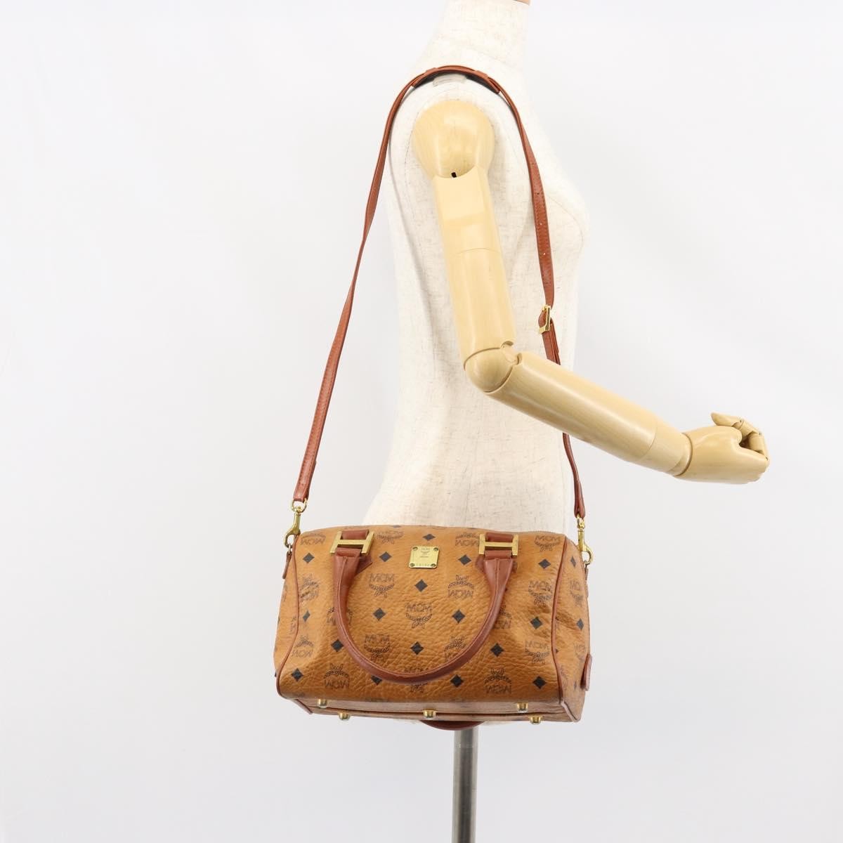MCM Visetos Canvas And Leather Brown Canvas Handbag (Pre-Owned)
