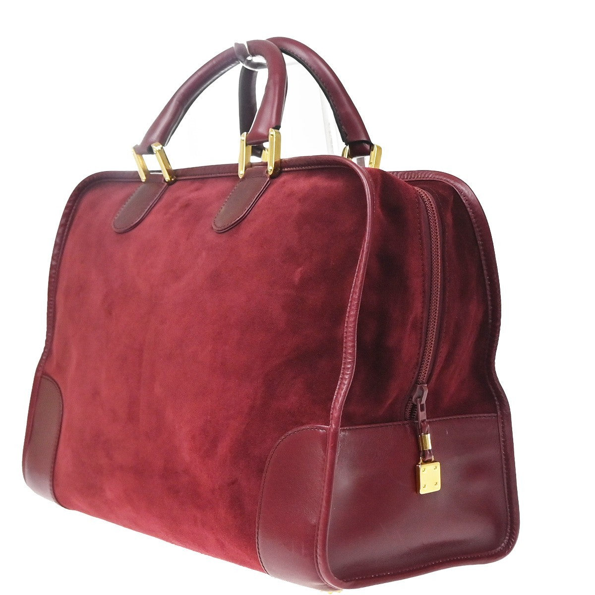 Loewe Amazona Suede Burgundy Suede Handbag (Pre-Owned)