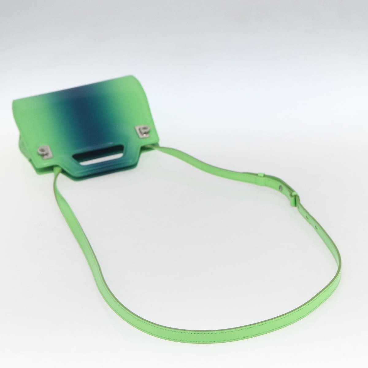 Salvatore Ferragamo Wanda Top Handle Shoulder Gradient Leather Green Patent_Leather Handbag (Pre-Owned)