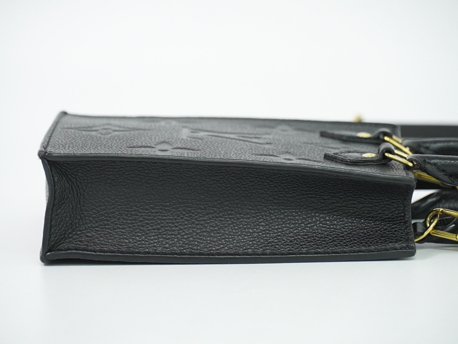 Louis Vuitton Petit Sac Plat Monogram Empreinte Giant Black Leather Handbag (Pre-Owned)