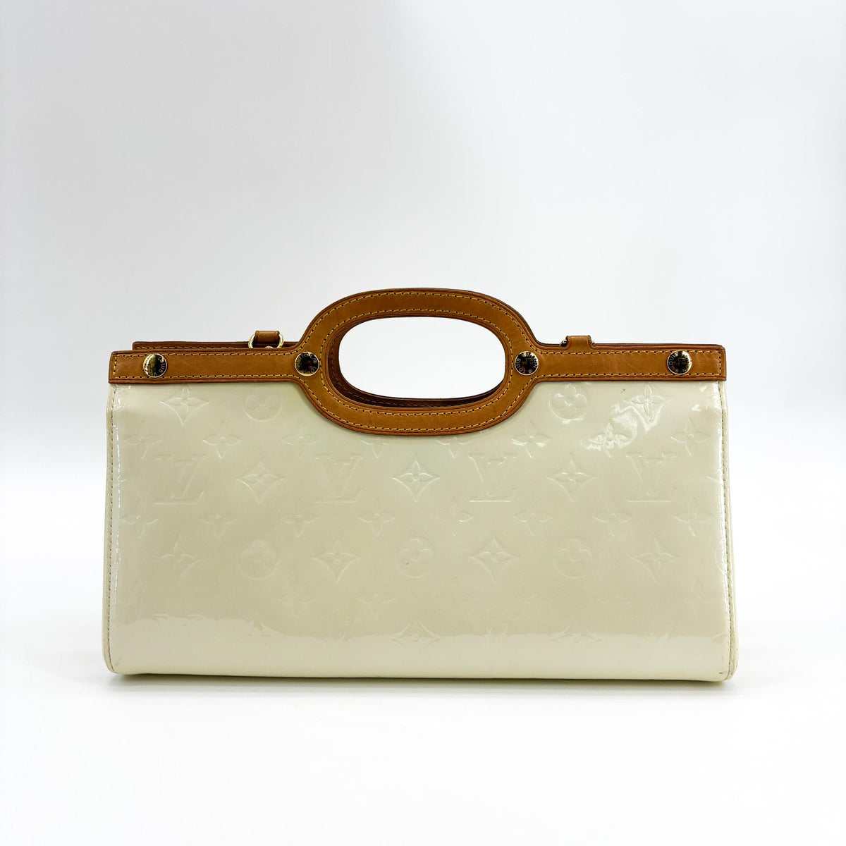 Louis Vuitton Roxbury Drive Monogram Vernis Beige Patent_Leather Handbag (Pre-Owned)