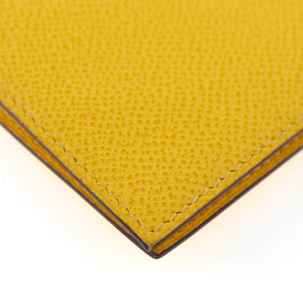 Hermes Bearn Epsom Yellow Leather Wallets Accessory (Pre-Owned)