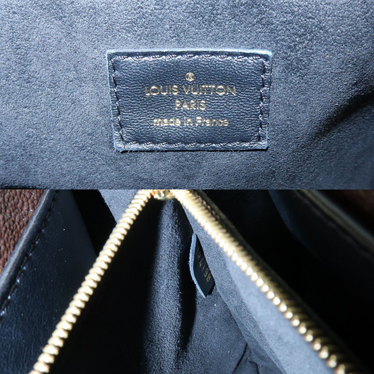Louis Vuitton Double V Calfskin With Monogram Canvas Black Leather Handbag (Pre-Owned)
