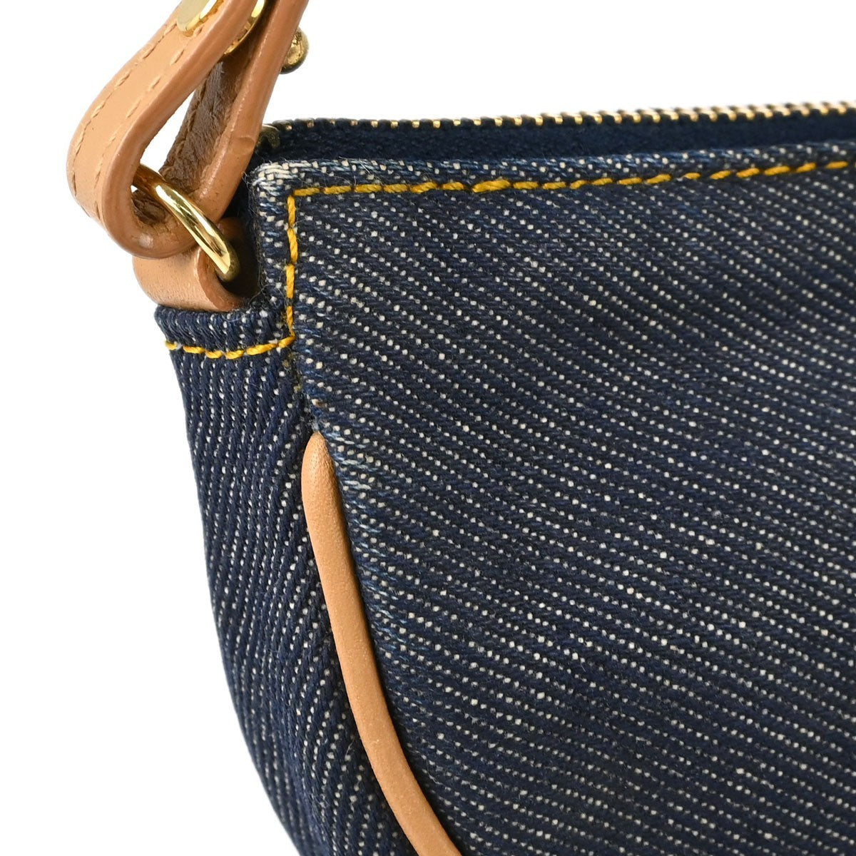 Christian Dior Vintage Saddle Denim Navy Denim_Jeans Handbag (Pre-Owned)
