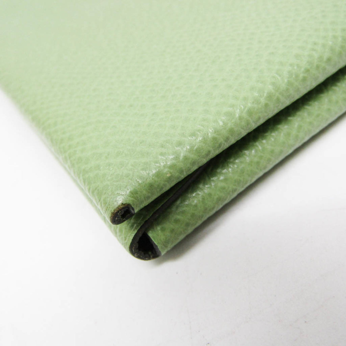 Hermes Calvi Duo Card Holder Epsom Green Leather Card Holders Accessory (Pre-Owned)