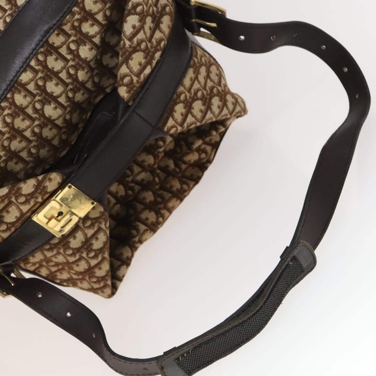 Christian Dior Vintage Trotter Street Chic Pocket Hobo Diorissimo Canvas Brown Canvas Shoulder Bag Bag (Pre-Owned)