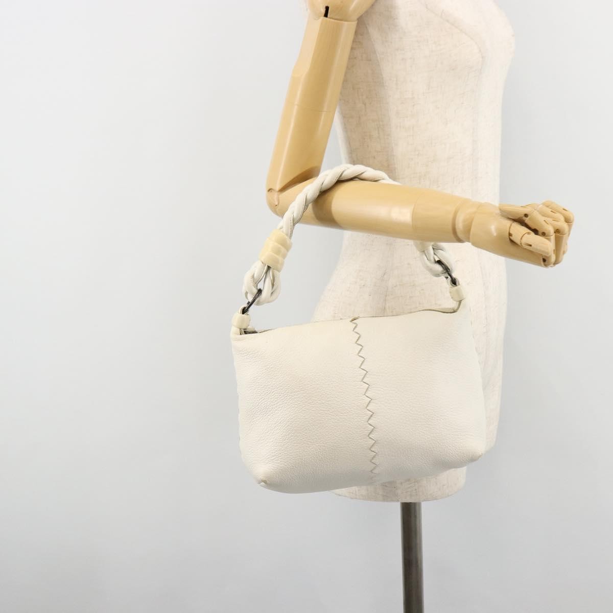 Bottega Veneta Vintage Leather White Leather Handbag (Pre-Owned)