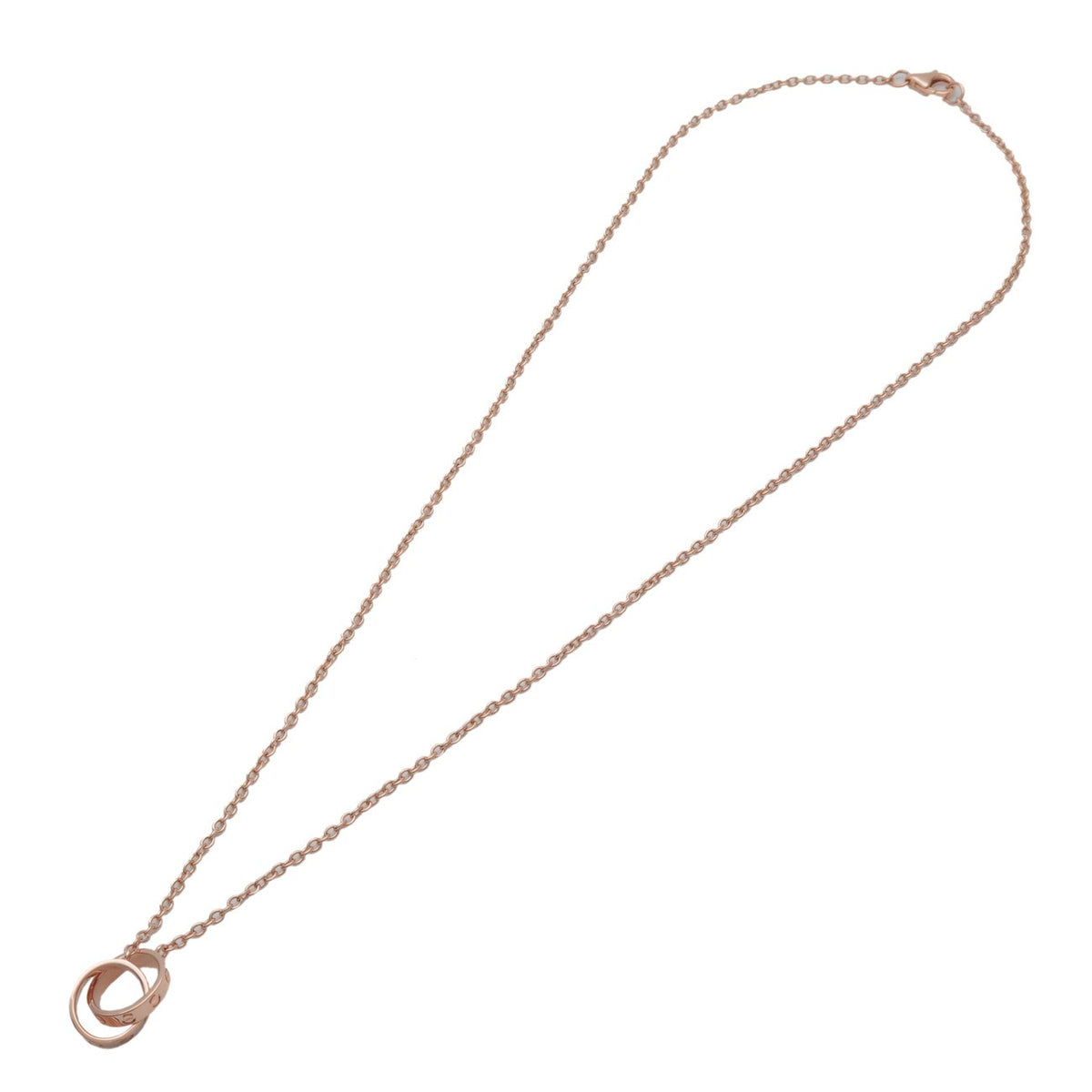 Cartier Love Interlocking 18K Rose Gold Pink Rose_Gold Necklace Jewelry (Pre-Owned)
