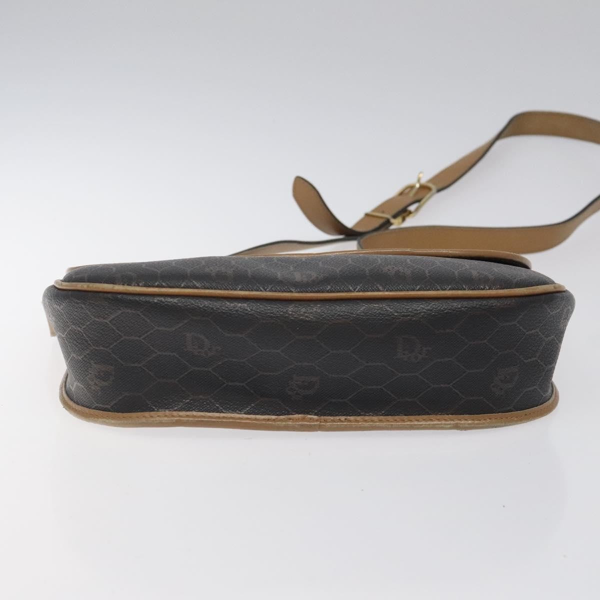 Christian Dior Vintage Honeycomb Flap Coated Canvas Black Canvas Shoulder Bag Bag (Pre-Owned)