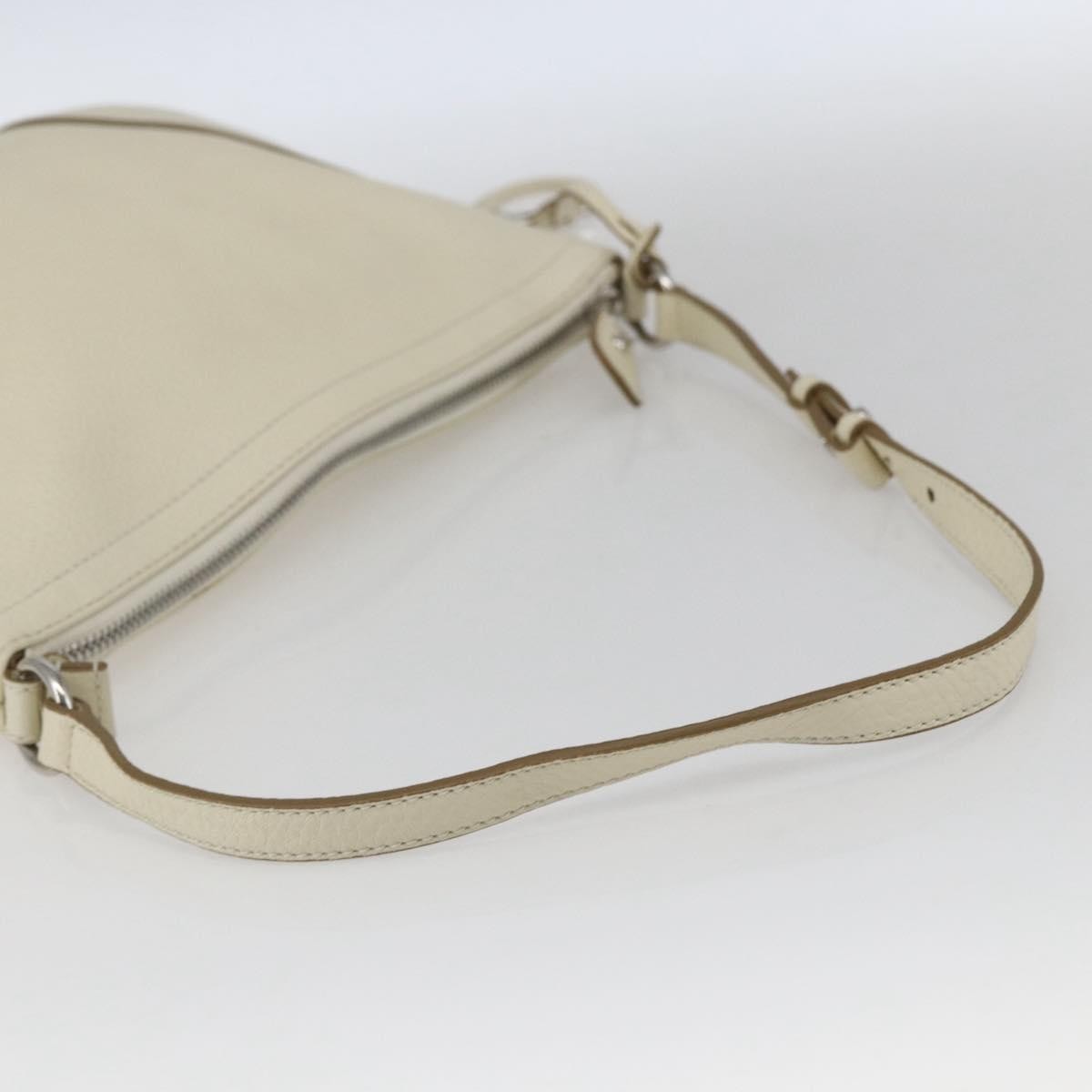 Salvatore Ferragamo Gancini Leather White Leather Shoulder Bag Bag (Pre-Owned)
