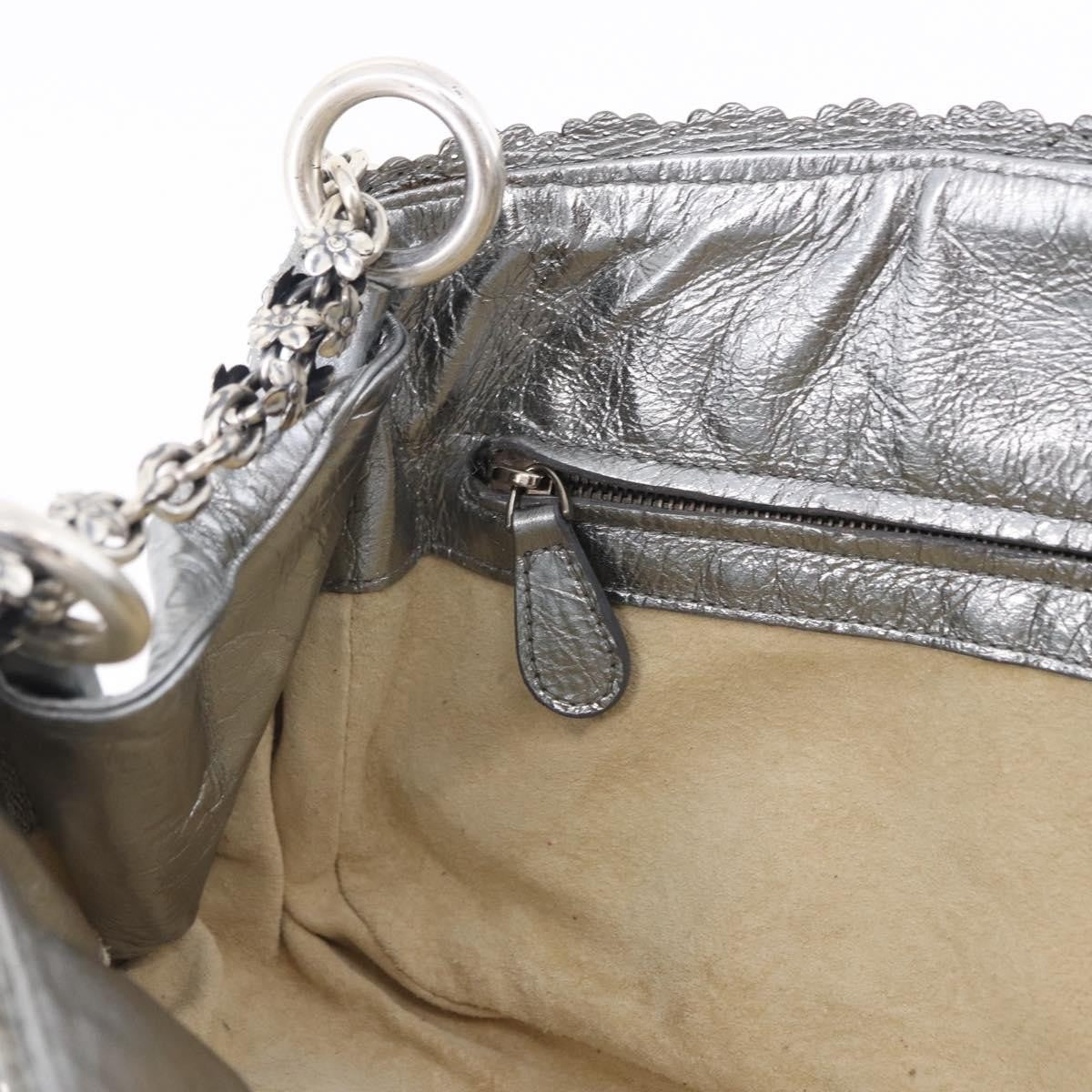 Bottega Veneta Intrecciato Shoulder Leather Silver Leather Shoulder Bag Bag (Pre-Owned)